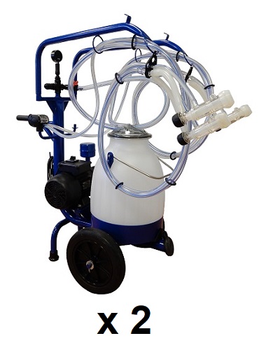 Milking Machine – Milking Systems - Milking Equipment - 6039018 - Master PMMKit EPV170 5L 220V 50Hz 2Arms 2S C (2X) - Ведро & Молокопровод - Portable milking machines